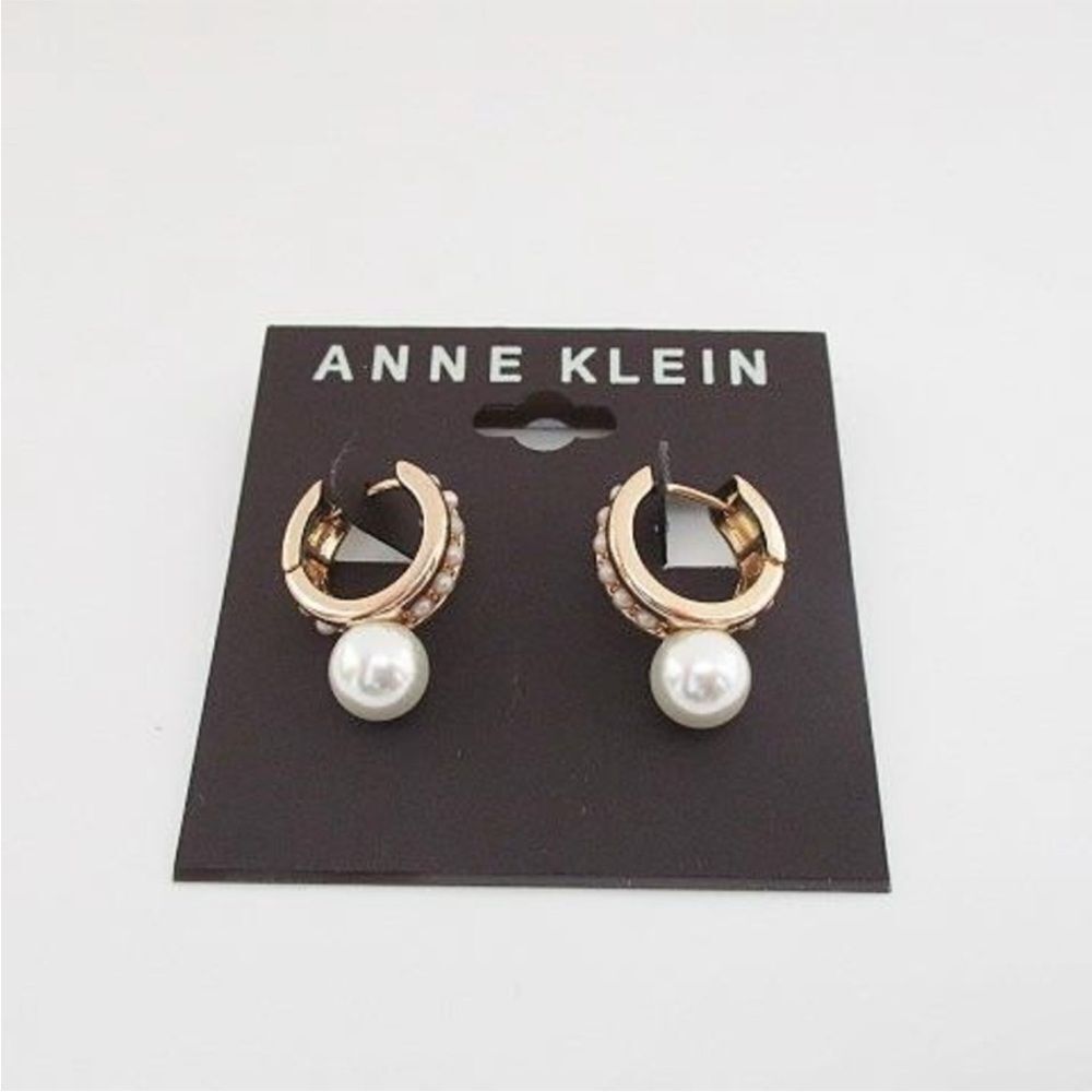 Anne Klein Gold and Pearl Earrings